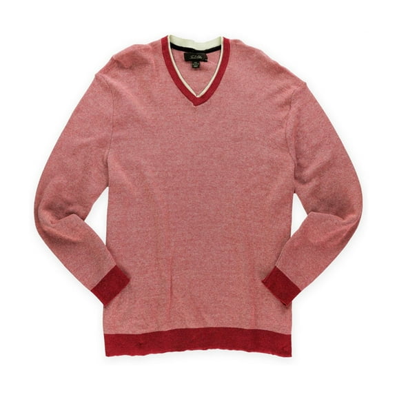 Tasso Elba Collezione Red Two Tone V-Neck Sweater , Size Medium