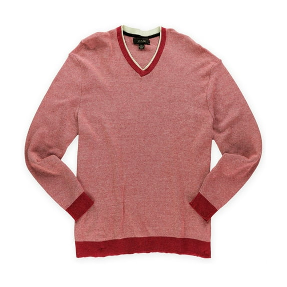 Tasso Elba Collezione Red Two Tone V-Neck Sweater , Size Medium