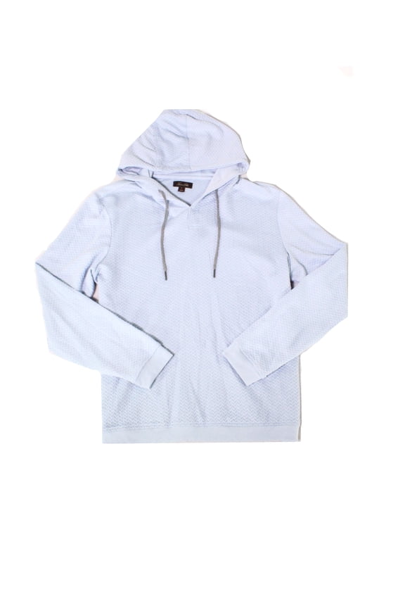 Mens Drawstring Pullover Hooded Sweater, Navy Blue, Medium