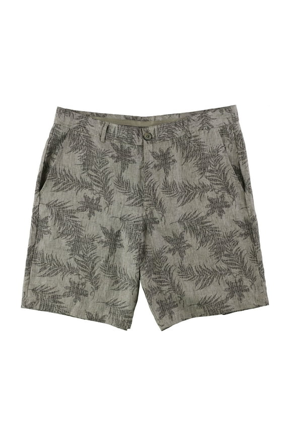 Men's Fern-Print Flat Front Walking Shorts (40, Sable)