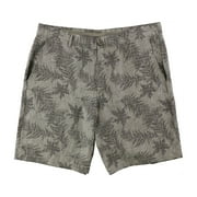 Tasso Elba Mens Fern-Print Flat Front Walking Shorts 40, Sable