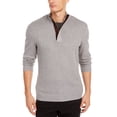 thumbnail image 1 of Tasso Elba Men's Supima Cotton Textured 1/4 Zip Sweater Gray Size Medium, 1 of 2