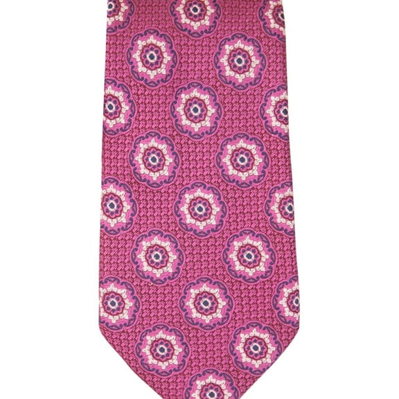 Tasso Elba Mens Bart Medallion Self-tied Necktie, Purple, One Size