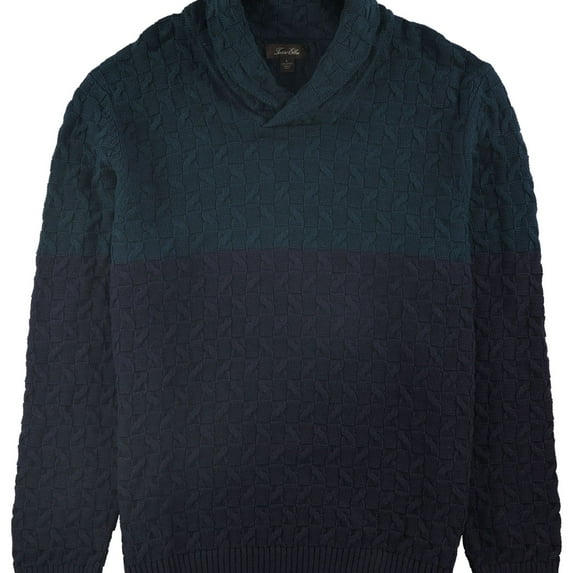 Tasso Elba Mens Cable Knit Sweater, Green, Small