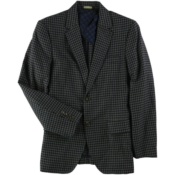 Tasso Elba Mens Checked Blazer Greycombo XL