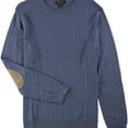 thumbnail image 1 of Tasso Elba Mens Chevron Patterned Knit Pullover Sweater, Blue, X-Large, 1 of 2
