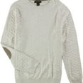 thumbnail image 1 of Tasso Elba Mens Chevron Patterned Knit Pullover Sweater, Off-White, Large, 1 of 2