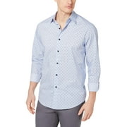 Tasso Elba Mens Cotton Printed Button-Down Shirt