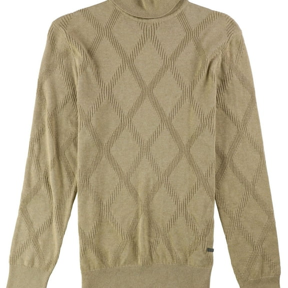 Tasso Elba Mens Diamond Pattern Sweater Camel Melange 2XL