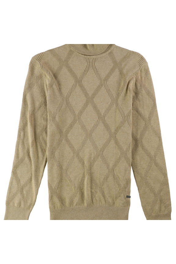 Mens Diamond Pattern Sweater Camel Melange XXL