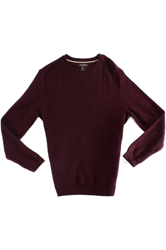 Mens Duel-Textured Knit Pullover Sweater