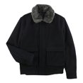 thumbnail image 1 of Tasso Elba Mens Faux-Fur Collar Aviator Jacket, Blue, Large, 1 of 7