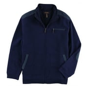 Tasso Elba Mens Faux-Suede Jacket, Blue, X-Large
