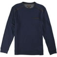 thumbnail image 1 of Tasso Elba Mens Faux-Suede Trim Basic T-Shirt, Blue, Small, 1 of 2