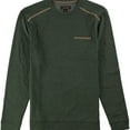 thumbnail image 1 of Tasso Elba Mens Faux-Suede Trim Basic T-Shirt, Green, Small, 1 of 2