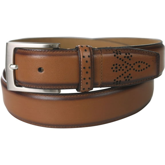 Tasso Elba Mens Feather Edge Belt, Beige, 40