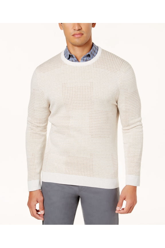 Mens Geo Dot Jacquard Sweater Heather S