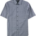 thumbnail image 1 of Tasso Elba Mens Grid-Pattern Button Up Shirt, Blue, Small, 1 of 1