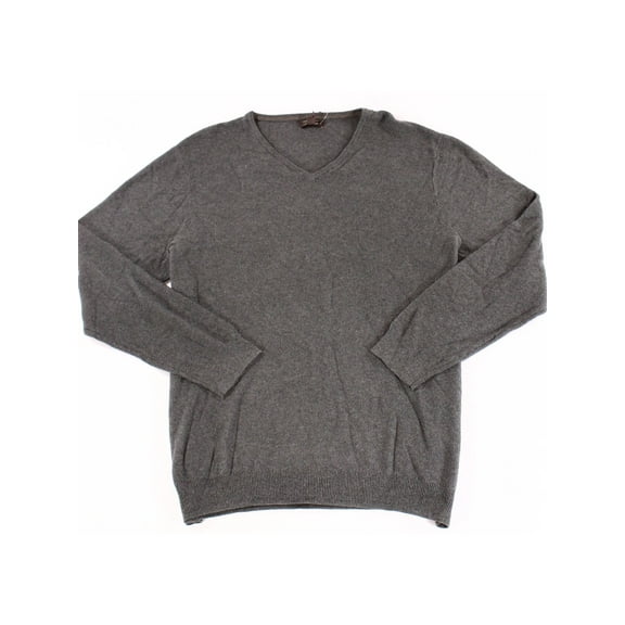 Tasso Elba Mens LS Pullover Sweater, Grey, Medium