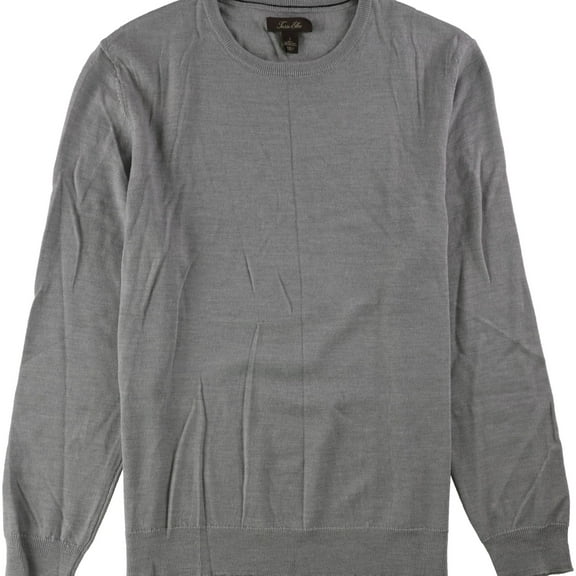 Tasso Elba Mens LS Pullover Sweater, Grey, XX-Large