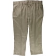 thumbnail image 1 of Tasso Elba Mens Linen Drawstring Casual Trouser Pants, Brown, Big 2X, 1 of 2