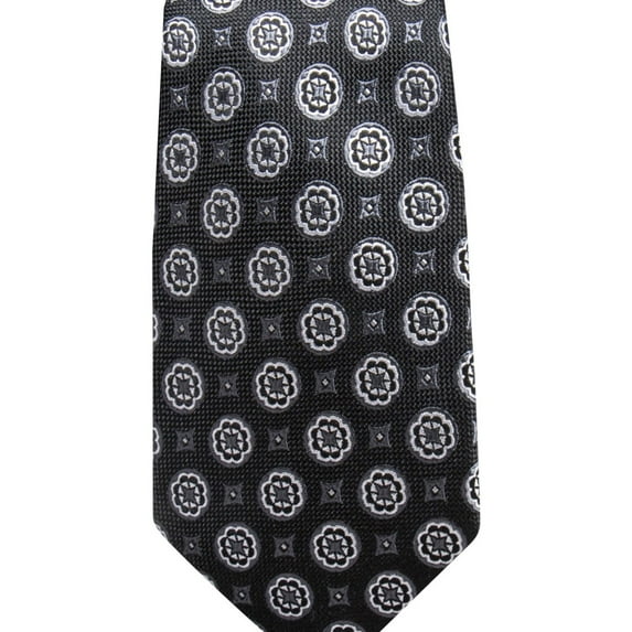 Tasso Elba Mens Medallion Self-tied Necktie, Black, One Size