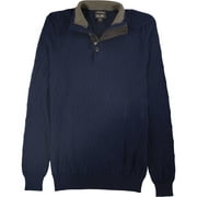 Tasso Elba Mens Mock Neck Textured Pullover Sweater, Blue, X-Large