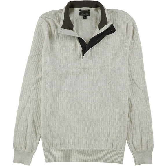 Tasso Elba Mens Mock Neck Textured Pullover Sweater, Off-White, XXX-Large