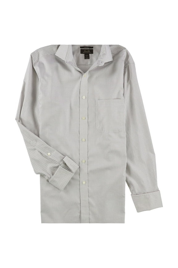 Mens Non-Iron Button Up Dress Shirt, Brown, 14.5" Neck 32"-33" Sleeve