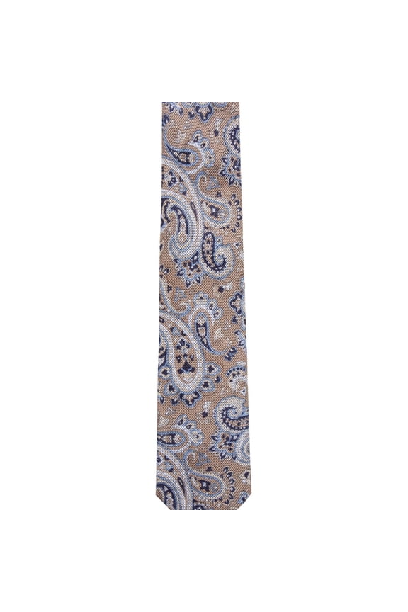 Mens Paisley Self-tied Necktie, Beige, One Size