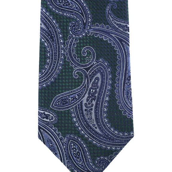 Tasso Elba Mens Paisley Self-tied Necktie, Green, One Size