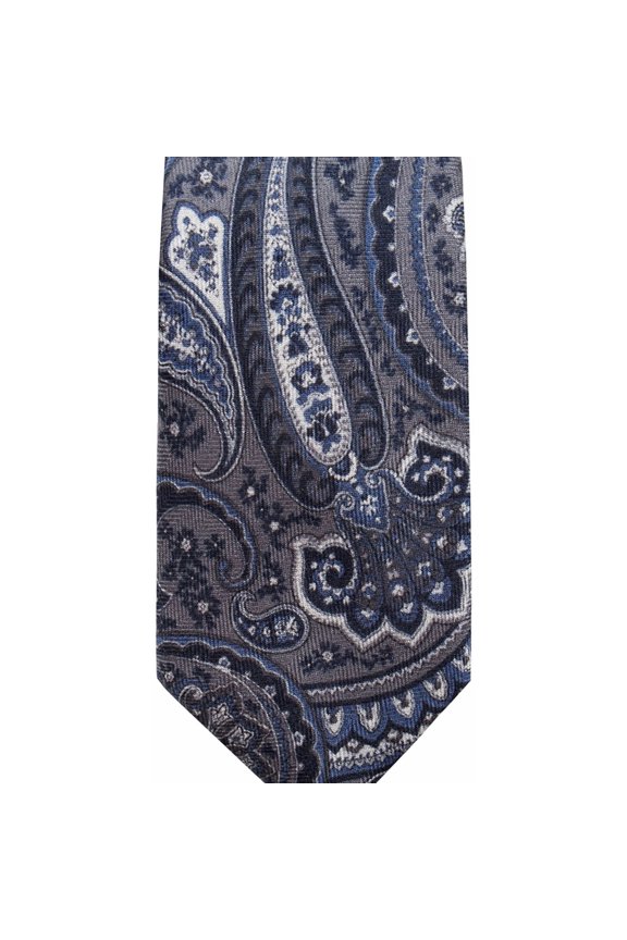 Mens Paisley Self-tied Necktie, Grey, One Size