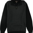 thumbnail image 1 of Tasso Elba Mens Patterned Quarter Zip Knit Sweater, Black, Small, 1 of 2