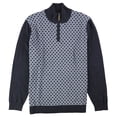 thumbnail image 1 of Tasso Elba Mens Patterned Quarter Zip Knit Sweater, Blue, Large, 1 of 2