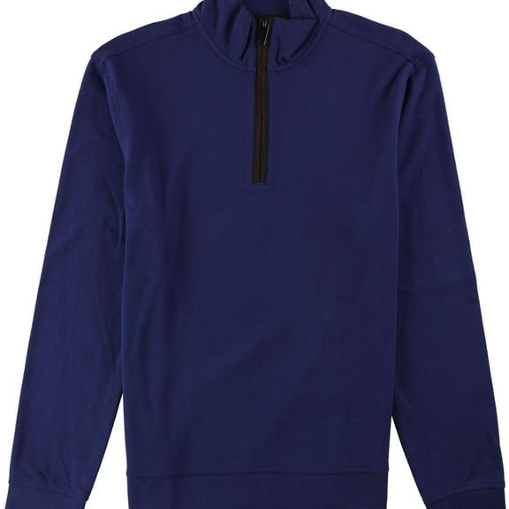 Tasso Elba Mens Piped 1/4 Zip Pullover Sweater, Blue, XXX-Large