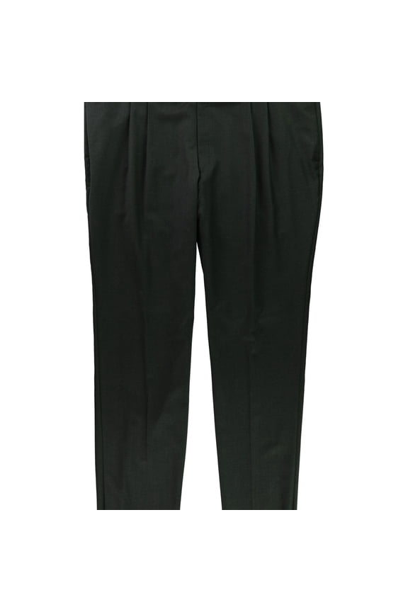 Mens Pleated Dress Pants Slacks, Grey, 50W x UnfinishedL