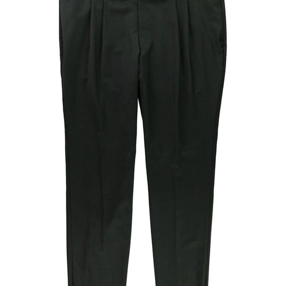 Tasso Elba Mens Pleated Dress Pants Slacks, Grey, 50W x UnfinishedL