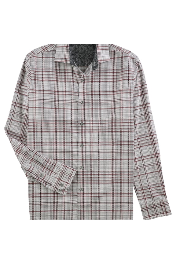 Mens Prenton Plaid Polo Shirt, Red, Small