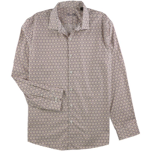 Tasso Elba Mens Printed Button Up Shirt, Red, Small