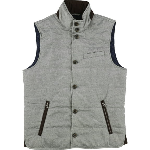 Tasso Elba Mens Reggie Quilted Jacket, Grey, Small