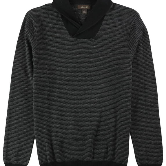 Tasso Elba Mens Rice Stitch Knit Sweater, Black, Medium