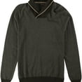 thumbnail image 1 of Tasso Elba Mens Rice Stitch Knit Sweater, Brown, Large, 1 of 2