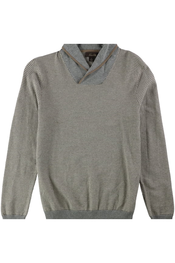Mens Rice Stitch Knit Sweater, Grey, Small