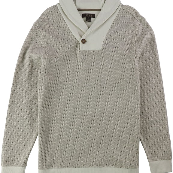 Tasso Elba Mens Shawl Collar Knit Sweater, Beige, Medium