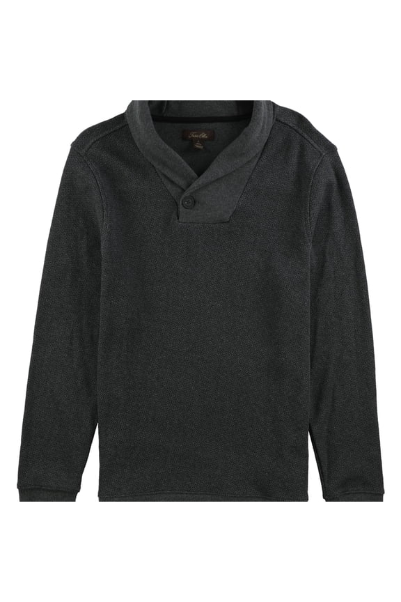 Mens Shawl Collar Knit Sweater, Grey, Small