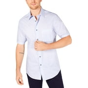 Tasso Elba Mens Silenzio Cotton Printed Button-Down Shirt