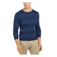thumbnail image 1 of Tasso Elba Mens Striped Ribbed Trim Pullover Sweater Navy XL, 1 of 2