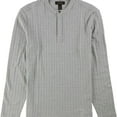 thumbnail image 1 of Tasso Elba Mens Textured Henley Shirt, Grey, Large, 1 of 2