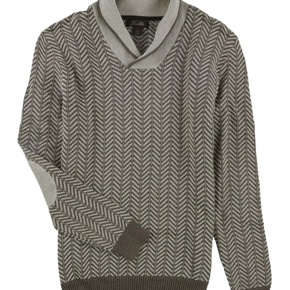 Tasso Elba Mens Textured Knit Pullover Sweater, Beige, Small