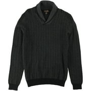 Tasso Elba Mens Textured Knit Pullover Sweater, Black, Large